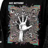 See Nothing Psychedelic Shirt | Trippy Eye Hand Graphic Tee | Surreal Weirdcore Vision T-Shirt | Abstract Psychedelic Art L