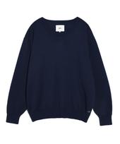 Yale [Supima Cotton] Essential V-Neck Knit Navy Navy/S
