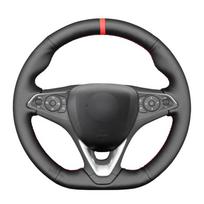 Juodos PU dirbtinės odos vairo gaubtas, skirtas Opel Astra K Corsa F Combo E Grandland X Insignia CT Mokka Vauxhall Holden no marker