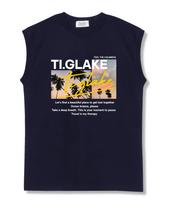 Tee Glake Sunset Relax Oversized Sleeveless T-Shirt Navy L