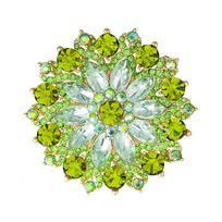 Weiman Ins Style Green Flower Brooches Luxury Women Fashion Crystal Rhinestone Gold Plated Alloy Customize Designer Brooch Pins XD825119 auksas