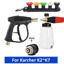 High Pressure Washer Gun & Foam Cannon Kit - 1/4  Quick Connect with M22-14 Adapter for Karcher K/Nilfisk/Bosch Washer A