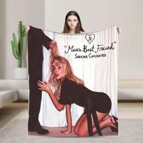 Sabrina Carpenter American Singer Blanket Super Warm Novelty Plush Throw Blanket For Outdoor Travel Flannel Bedspread Bed Cover Size: 75*100cm, Weight: 230 GSM