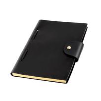 Original Handmade A5 Sketchbook Cowhide Print Rose Retro Leather Notebook 100 Sheets Loose-leaf Creative Notebook Diary for Gift (Black,A5) juoda