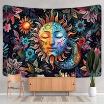 Vintage DivinationStyle Tapestry Meditation Space Bedroom Living Room Wall Hanging Bohemian Home Decor 100X70CM