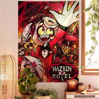 Cartoon H-Helluva Boss Colorful Tapestry Wall Hanging Bohemian Wall Tapestries Mandala Wall Art Decor 100X70CM
