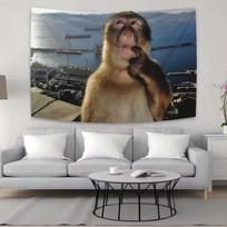 Funny Thinking Monkey Meme Wall Tapestry Trendy Wall Art For Bedroom Living Room Dorm Room Decoration Accessories 100X70CM