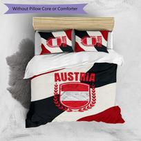 Austria Football Printed Bedding 3 Piece Set Cozy Breathable Bed Cover Set as Housewarming Holiday Gift 135cm*200cm