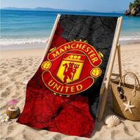 Manchester United Crest Beach Towel, Quick-drying, Easy to Care for, Suitable for Both Fitness and Beach Vacations,Sports Essential 70cmx140cm(27x55inch)