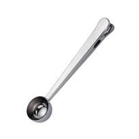 Stainless Steel Clamp Spoon, Multipurpose Bag Sealer with Measuring Scoop, Reusable Powder Tool for Milk Coffee sidabras