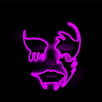 Halloween Killer Cosplay Mask Ghosts Dance Scary Costumes Dexoration Glow Up Creepy Mask Thriller LED Mask Devil  Mask For Men violetinė