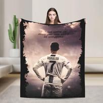 C. Ronaldo Futbolo futbolo pledas Flanelinis nuostabus minkštas pledas užklotui Ruduo/Žiema 75X95CM