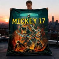 1 vnt. Mickey17 Lauko flanelės pledas Minkštas, jaukus, šiltas visais sezonais, skalbiamas mašinoje, 75X95CM