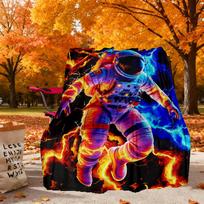 Astronaut Lightning Outdoor Flannel Blankets, Travel, Home Blankets, Suitable for All Seasons,Christmas Gifts. R1127245 75X95CM