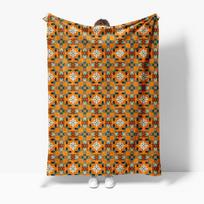 Vibrant Geometric Pattern Flannel Printed Blanket Suitable for All Seasons Suitable for Living Room Office Sofa and Travel 75X95CM