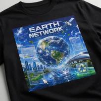 Frutiger Aero T Shirt, Future Earth Graphic Tee, Y2K Internet Aesthetic Shirt, Eco Technology Art Tee, Futuristic World Design S