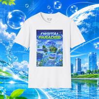 Frutiger Aero Shirt Retro Internet Tee, Y2K Webcore Cyber Aesthetic Graphic T-Shirt, Futuristic Aqua Design Unisex Cotton Tee M