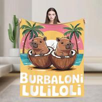 Soft Warm Flannel Blanket Italian Brainrot Meme Design Cozy Throw All Season Use Best Gift For Fans 75X95CM