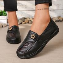 Ladies Loafers, Flat Shoes, Simple Mom's Shoes Anti-Slip and Comfortable 35 juoda