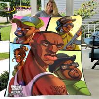 Grand Theft Auto GTA žaidimo žaidėjo minkštas pliušinis pledas, flanelinis pledas, mesti pledą svetainei, miegamajam, lovai, sofai, iškylai 75X95CM