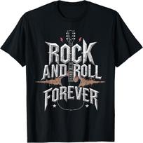 Roko ir Rolo Gitara Vintažiniai ROK Muzikos Marškinėliai S įvairiaspalvis
