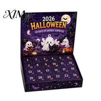 Durable Resin Holiday Ornaments Halloween Advent Calendar 2026, 24 Day Ghost Countdown with Miniature Figurines Collectible Figures, Gifts for A