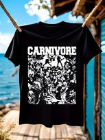 CARNIVORE Metal Band Gift for Fan Cotton Unisex 2 Sided TE6026# Color: Black T-shirt S įvairiaspalvis