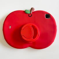 Mielas animacinis raudonas obuolys silikoninis planšetinio kompiuterio apsauginis dėklas, skirtas iPad 12 11 10 9 8 7 kartai, vaikams, Mini Air 2 3 4 5 6 7 10.9 A16 Pro 11 iPad Air 11in (2025) red