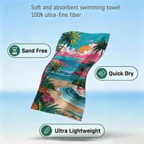 Tropical Palm Sunset Luxury Beach Towels Crafted from Combed Cotton Plush and Absorbent Beach Towel or Pool Towels 50x100cm