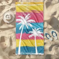 Vintage Tropical Palm Tree Print Beach Towel Lightweight For Seaside Vacation Pool Yoga Camping Summer Outdoor Travel Accessory 50X100cm &1pc