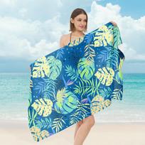 Tropical Palm Tree Printed Beach Towel Quick Dry Polyester Bath Towel Colorful Gradient Sand Free Pool Towel for Summer Travel 35x75cm&1pc