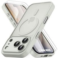 Coque pour iPhone 18 Pro Max, avec Anneau Magnétique et Protection Caméra - Gris - 2 Verres Trempés pilka