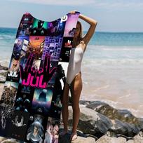 Rapper JuL Music Album Cover L-LOL Printed Beach Towel Mountain Climbing Yoga Beach Swimming Running Absorbent Soft Towel Cotton 50x100cm