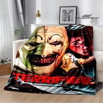 Terrifier Movie Print Throw Blanket Soft Warm Flannel Perfect for Picnics Ideal Birthday Gift Home Textile Size: 75*100cm, Weight: 230 GSM