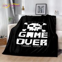 Cartoon Gamer Gamepad Game Over Soft Plush Blanket,Flannel Blanket Throw Blanket Cover for Living Room Bedroom Beds Sofa Picnic Size: 75*100cm, Weight: 230 GSM