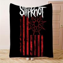 Slipknot Band Red Stripe Throw Blanket - Stain & Tear Resistant, All-Season, Machine Washable - For Bedroom, Sofa, Camping Size: 75*100cm, Weight: 230 GSM white