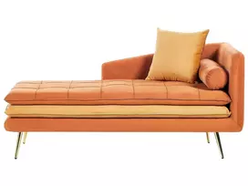 Dešininė gulto tipo sofa GONESSE, veliūras, oranžinė