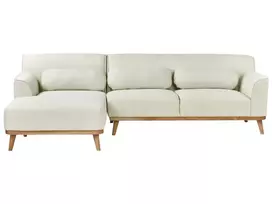 Trivietė kampinė sofa SIMOS, kreminės spalvos, dešininė