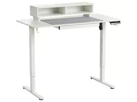 Elektriškai reguliuojamas stalas LUCAMA, baltas, 120 cm x 60 cm, su USB prievadu