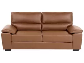 Trivietė sofa VOGAR iš eko odos, auksinės rudos spalvos