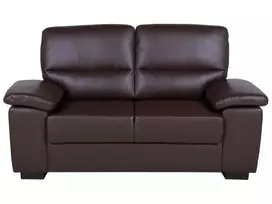2 vietų sofa VOGAR iš dirbtinės odos, tamsiai ruda