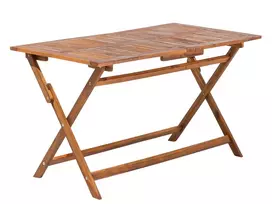Sodo stalas CENTO 140 cm 75 cm Akacijos mediena Rudas
