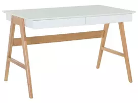 Rašomasis stalas SHESLAY baltas 120 cm 70 cm su stalčiais