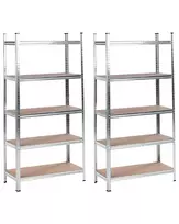 2 sandėliavimo lentynų rinkinys XITTA Metal 150 cm 75 cm sidabrinės spalvos