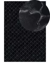 Dirbtinio kailio kilimas GHARO, juodas, 160 x 230 cm