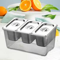 Šaldytas padažų dėklas Prieskonių dėžutė Su nuimamais skyreliais Mažų ingredientų konteineris prieskoniams 2 compartments white