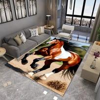 Steed Horse Printing Large Area Rug Non-Slip Wear-resistant Carpet for Living Room Bedroom Soft Floor Mat Easy Clean Home Decor 40x60cm