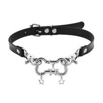 Harajuku Star Pentagrams Bone Leathers Neckchain for Women Sweet Cool Trend Collar Necklace Punk Accessories Y2k Jewelry 1