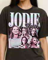 Jodie Foster Shirt, 90s Vintage Retro Bootleg Jodie Foster T-Shirt, Hollywood Icon Graphic Tee, Award Winning Actress Shirt 2XL