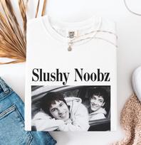 Slushy Noobz streamer photo T-shirt | Vintage black and white gamer tee S